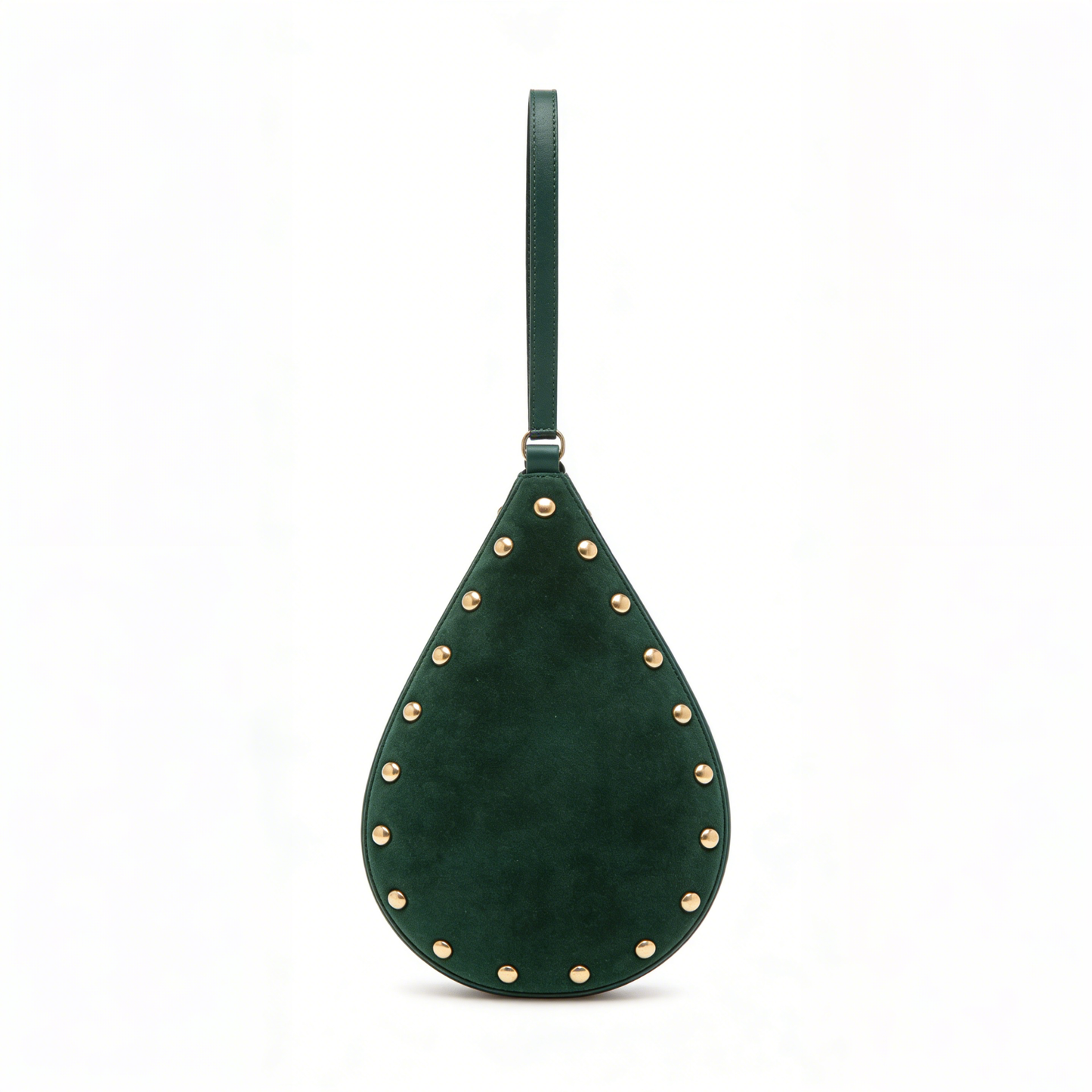 Emerald Green Suede Teardrop Shoulder Bag
