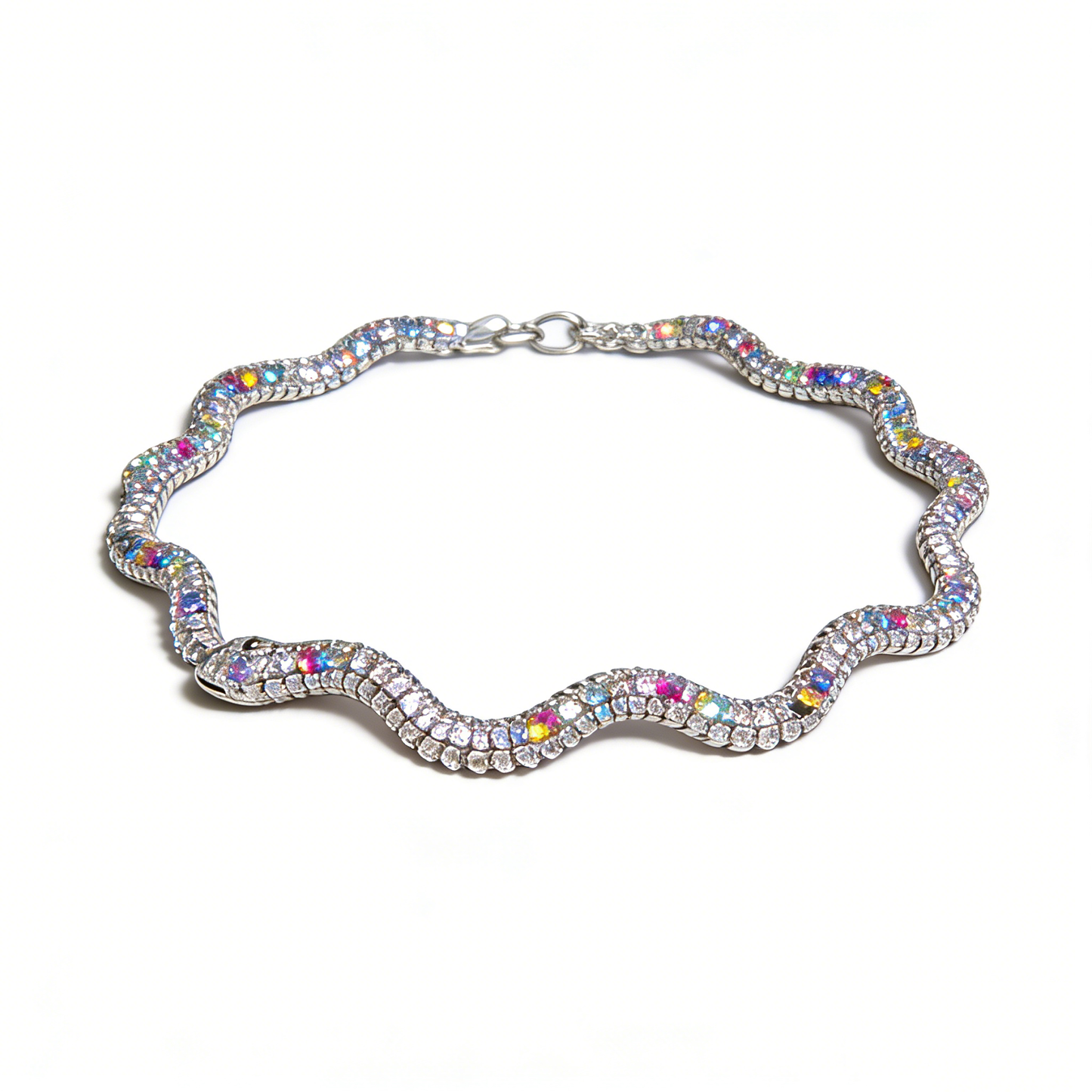 Silver Snake Rhinestone Belt