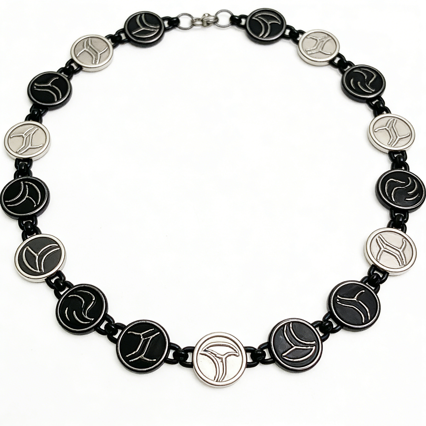 Geometric Black and White Acrylic Waist Belt