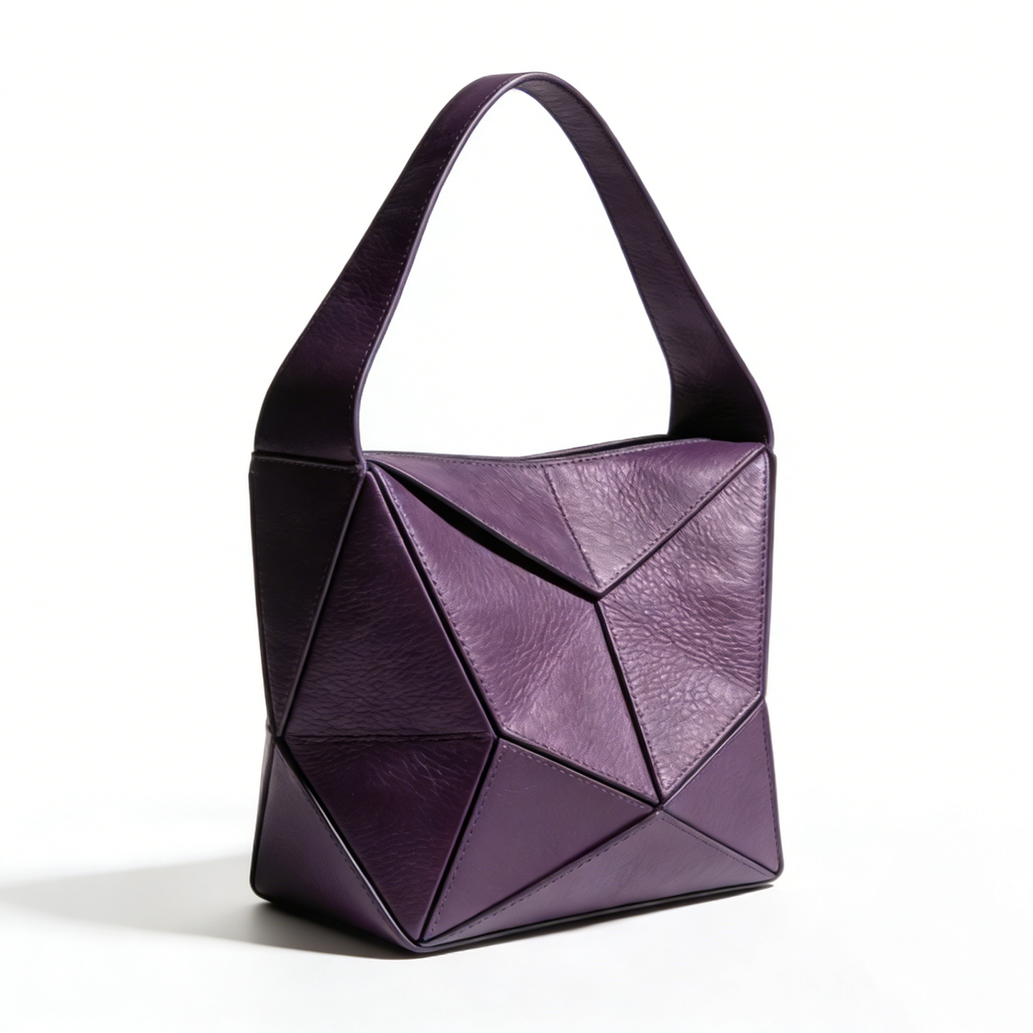 Purple Tone Geometric Origami Tote Bag