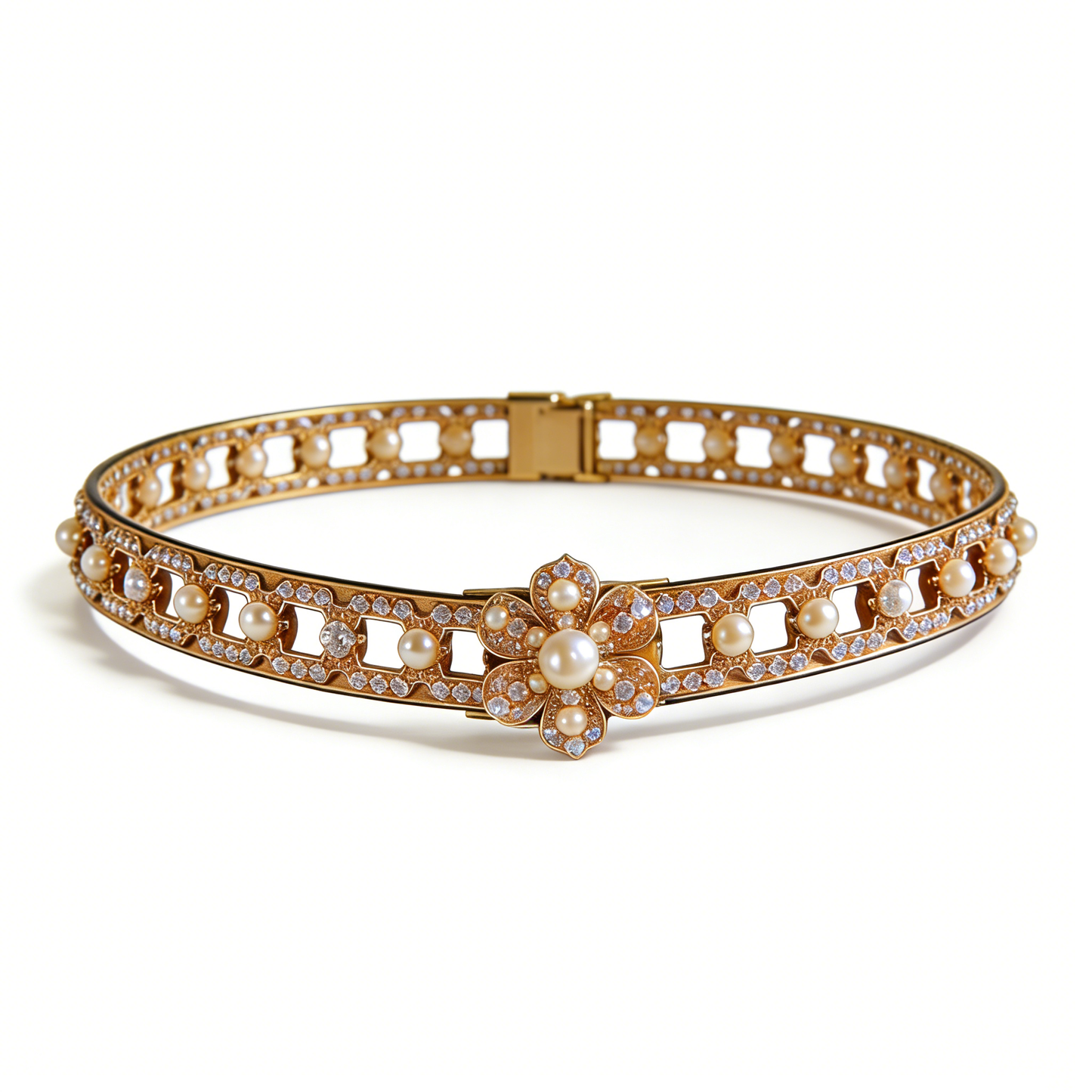 Elegant Pearl Flower Waist Chain