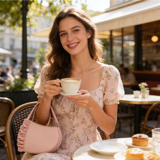Blush Ruched Shoulder Bag