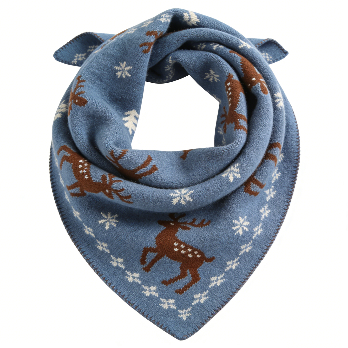 Misty Blue Moose & Snowflake Triangle Wrap