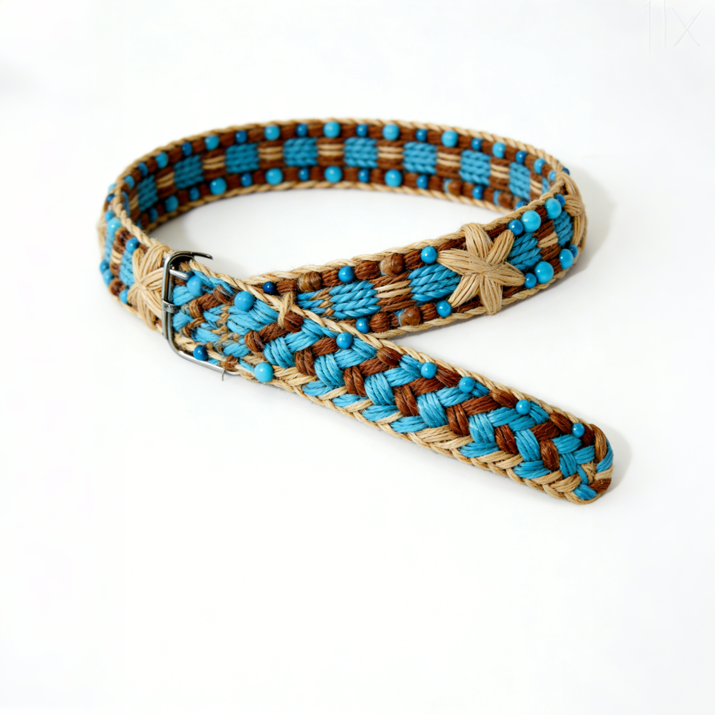Star Embellished Woven Belt