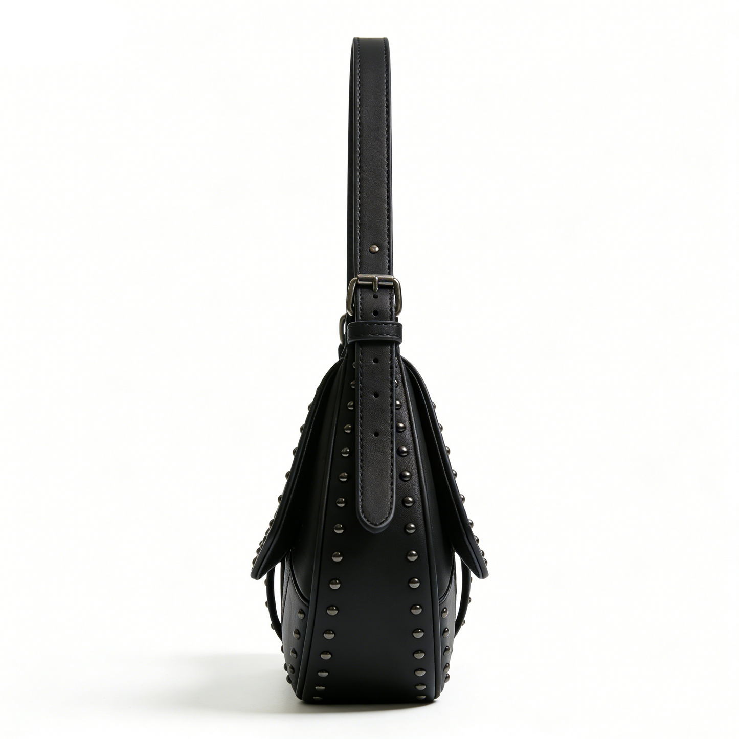Black Studded Bow Shoulder Bag