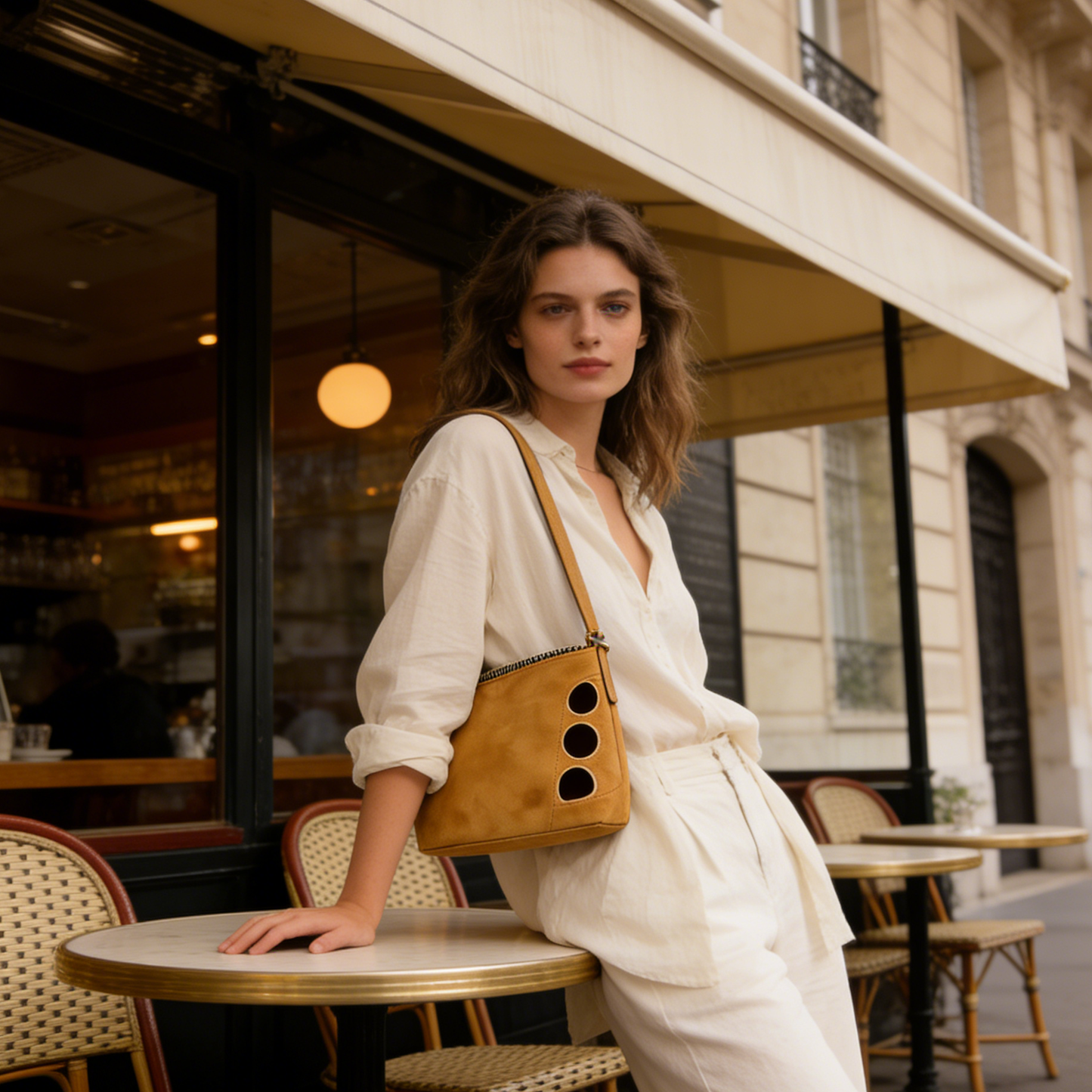 Turmeric Yellow Three-Hole Cutout Tote Bag