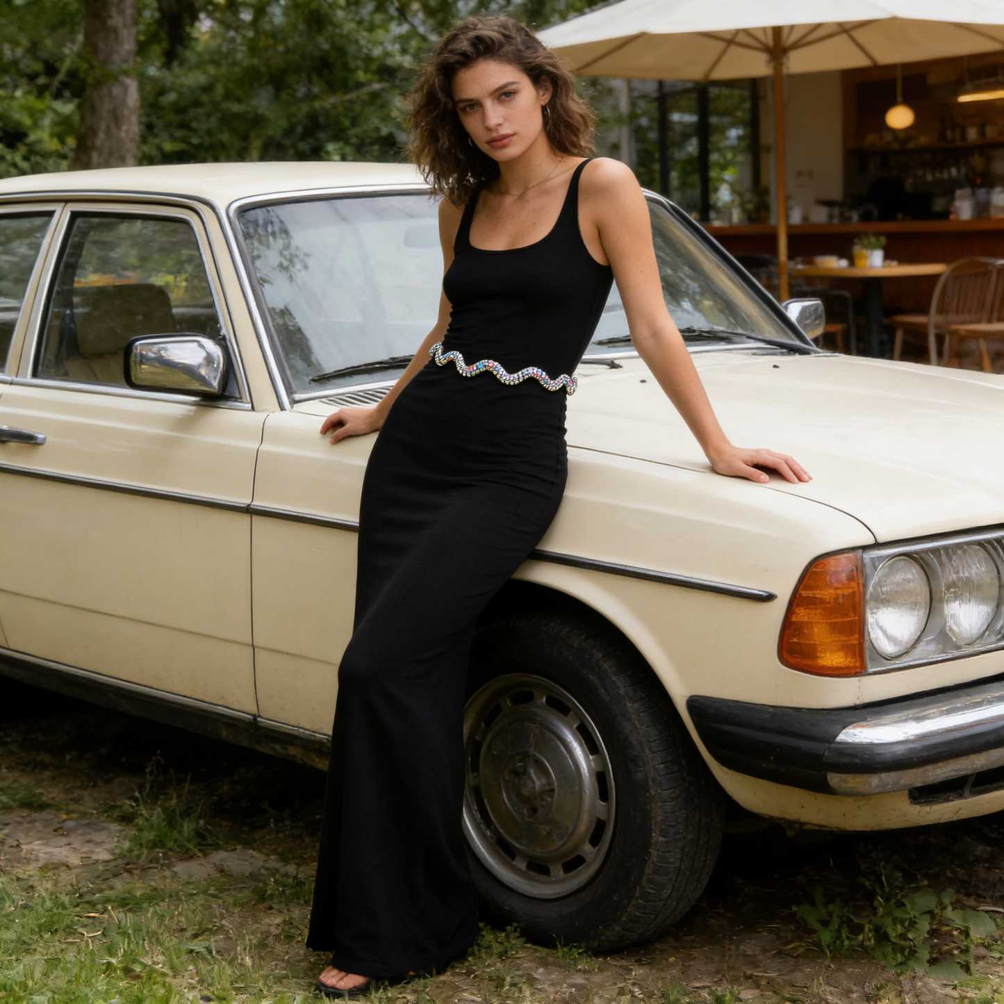 Silver Snake Rhinestone Belt