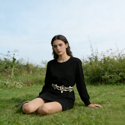 Pearl & Floral Patchwork Necklace