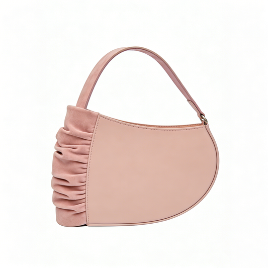 Blush Ruched Shoulder Bag