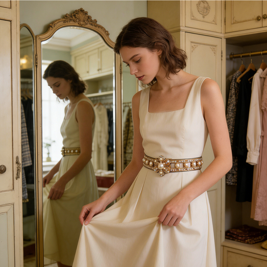 Elegant Pearl Flower Waist Chain