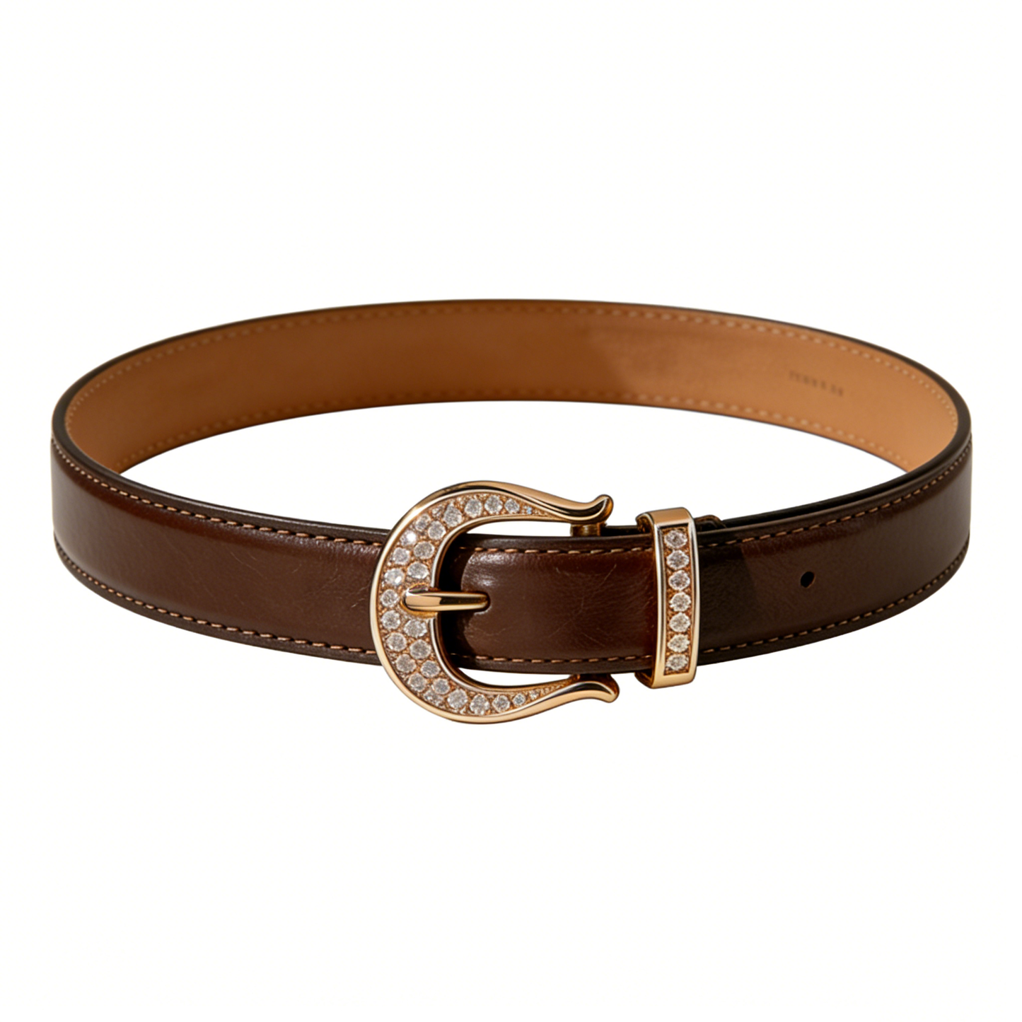C-Buckle Brown Leather Belt