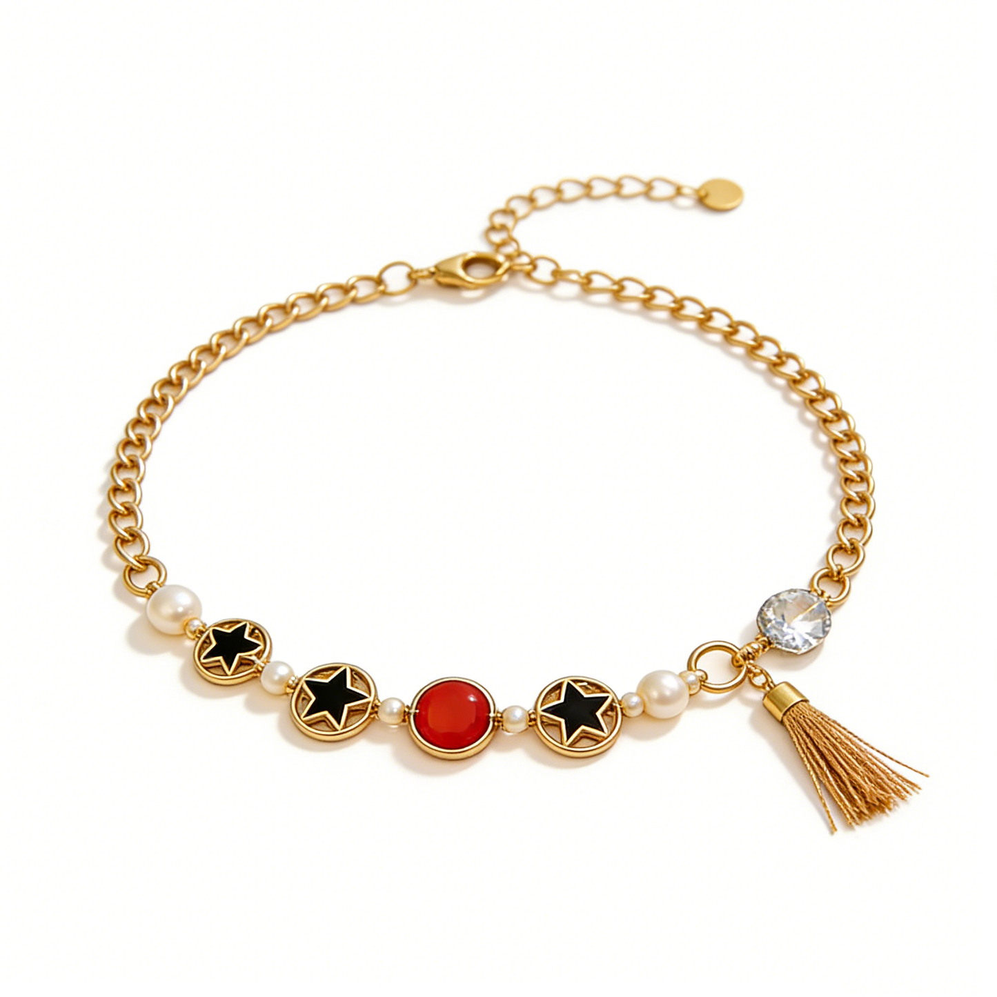 Star Bead Pearl Tassel Waist Chain